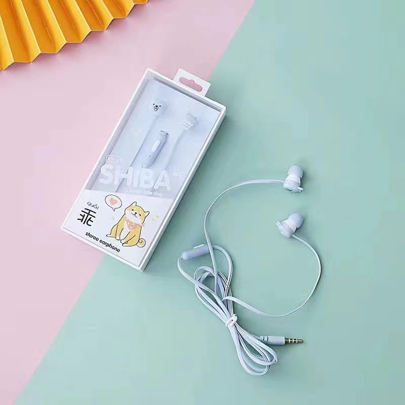 [ XY 29 ]Headset Earphone Karakter model ANIMASI SHIBA DOG /Earphon Lucu Unik Imut so cute