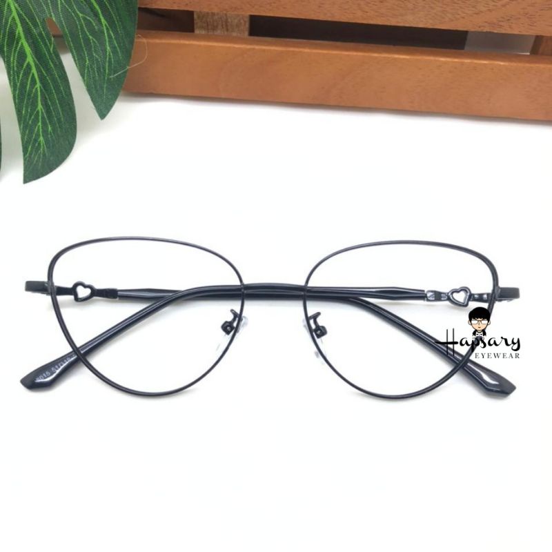 Frame Kacamata Minus &amp; Antiradiasi Wanita Cat eye 8015 Terbaru | Anti UV Photocromic &amp; Bluecromic