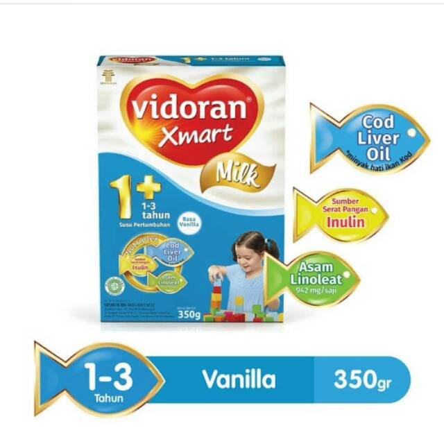 Vidoran Xmart 1+ 350gr Susu Bubuk