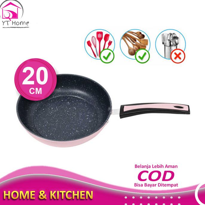 Wajan Teflon Teplon Frying Fry Pan Keramik Ceramic Anti Lengket 20Cm Murah