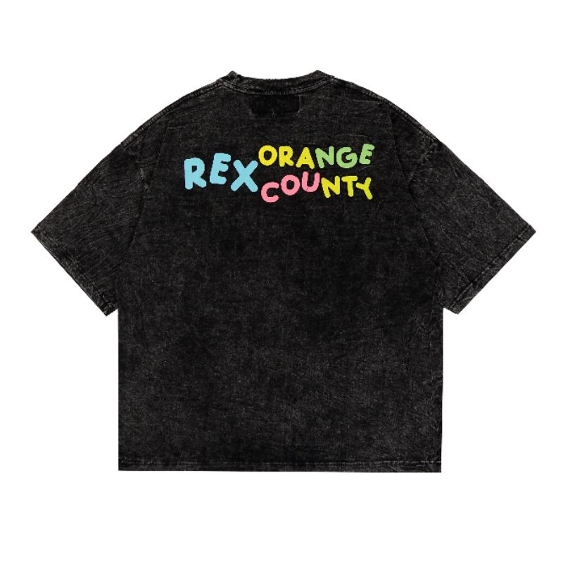 TSHIRT KAOS OVERSIZE REX ORANGE COUNTY BLACK WASHED UNISEX