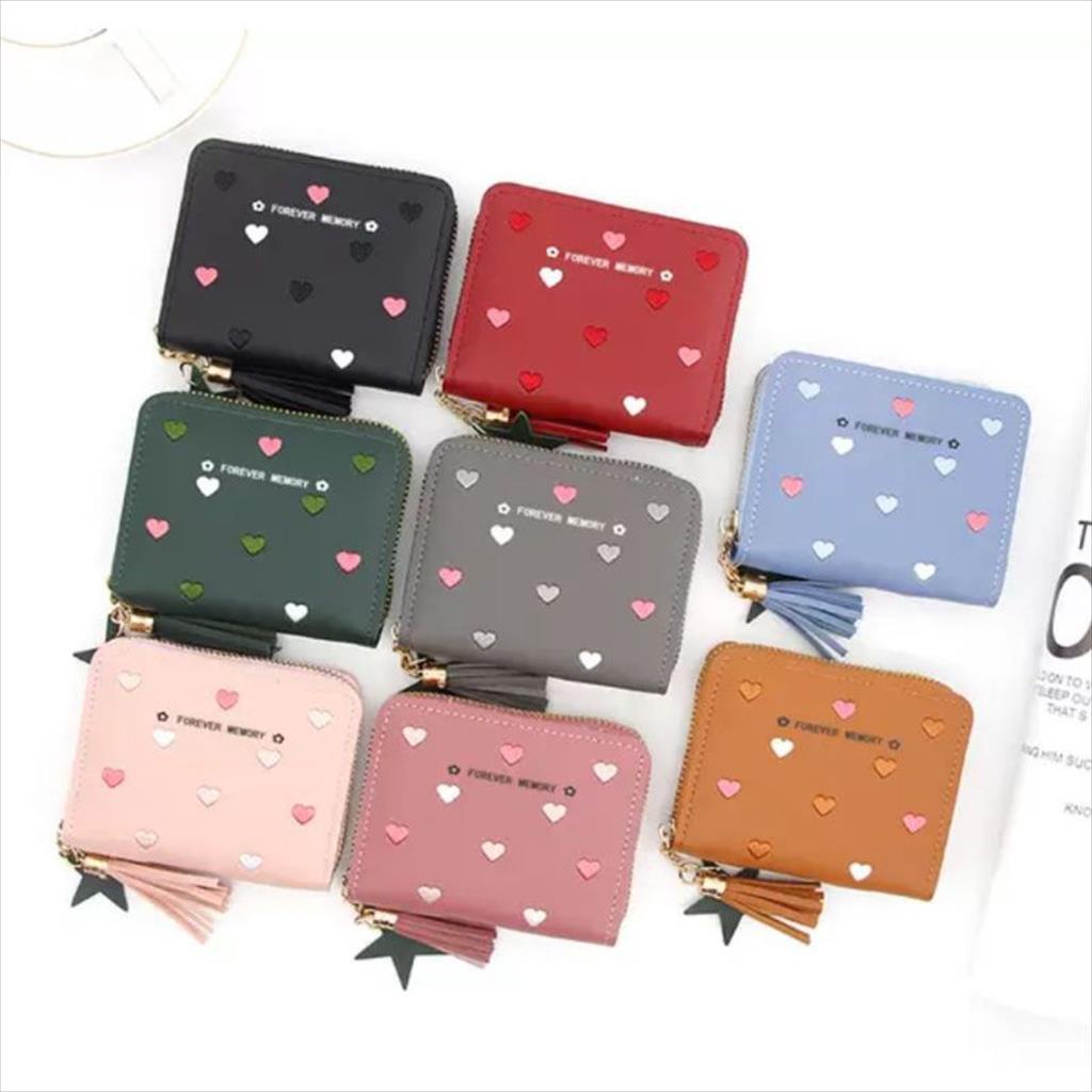 LS 056 - Dompet Lipat Mini Love Restfully Dompet Wanita Wallet Dompet Kartu Tipis Import Korea Fashion