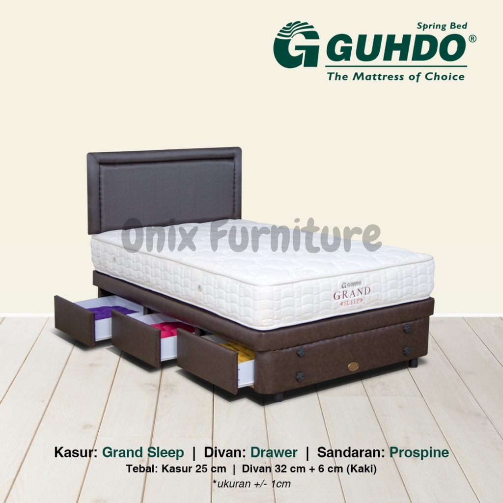 Springbed Gudho Base Drawer Prospine Grand FULLSET 120x200 Brown