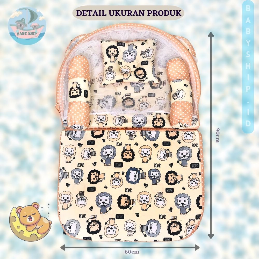 PAKET HEMAT!! Kasur Bayi Lipat Kelambu + Sofa Bayi Multifungsi 20+ Motif Merk BabyShip