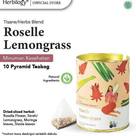 

Herbilogy Tisane/Herbs Blend Roselle Lemongrass - 10 pyramid teabag