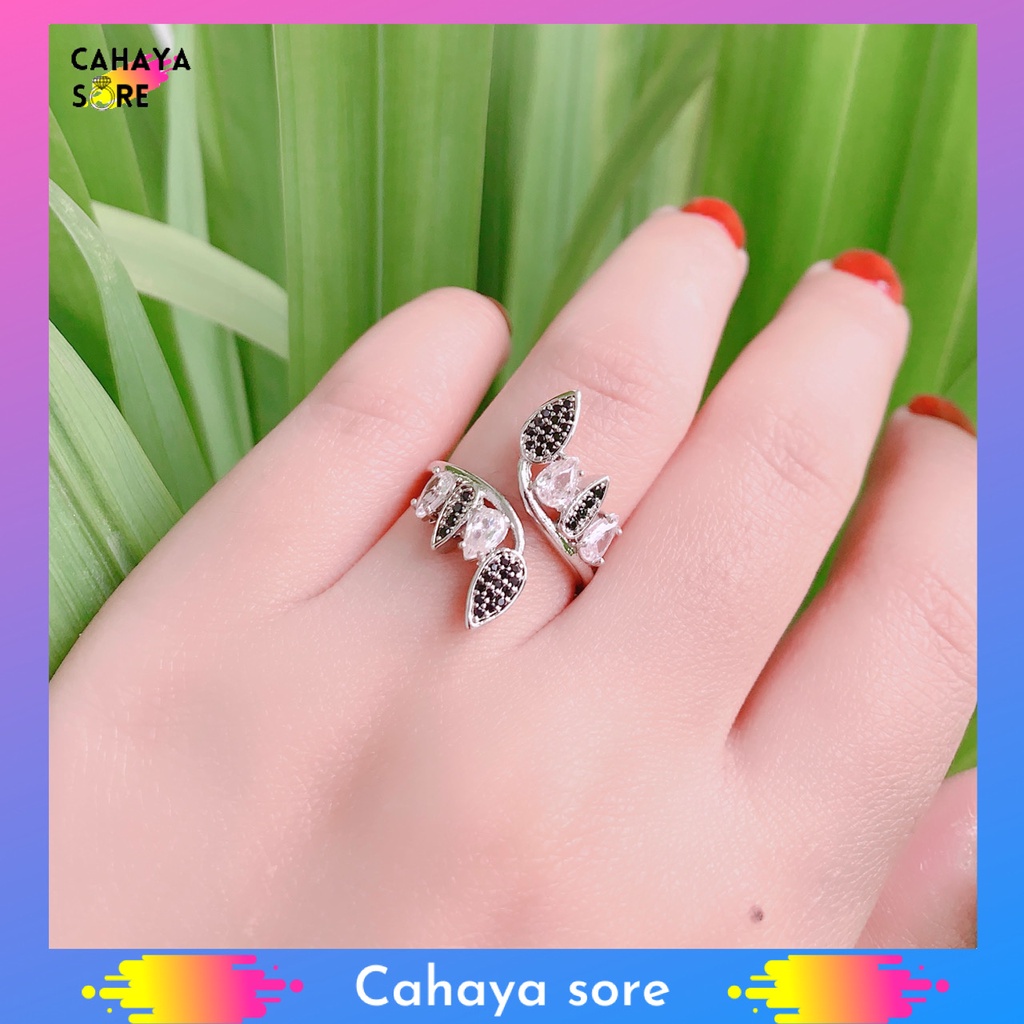 Cincin Xuping Silver Cincin Dewasa Model Permata Bunga CD61