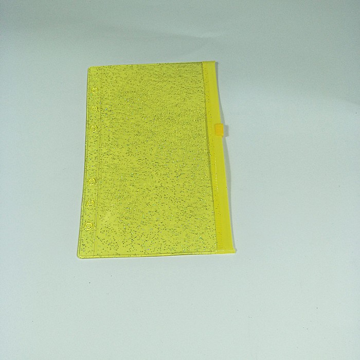 

ZIPLOCK ZIPPER BAG BINDER 6 RING BAHAN PVC GLITTER TEBAL A6