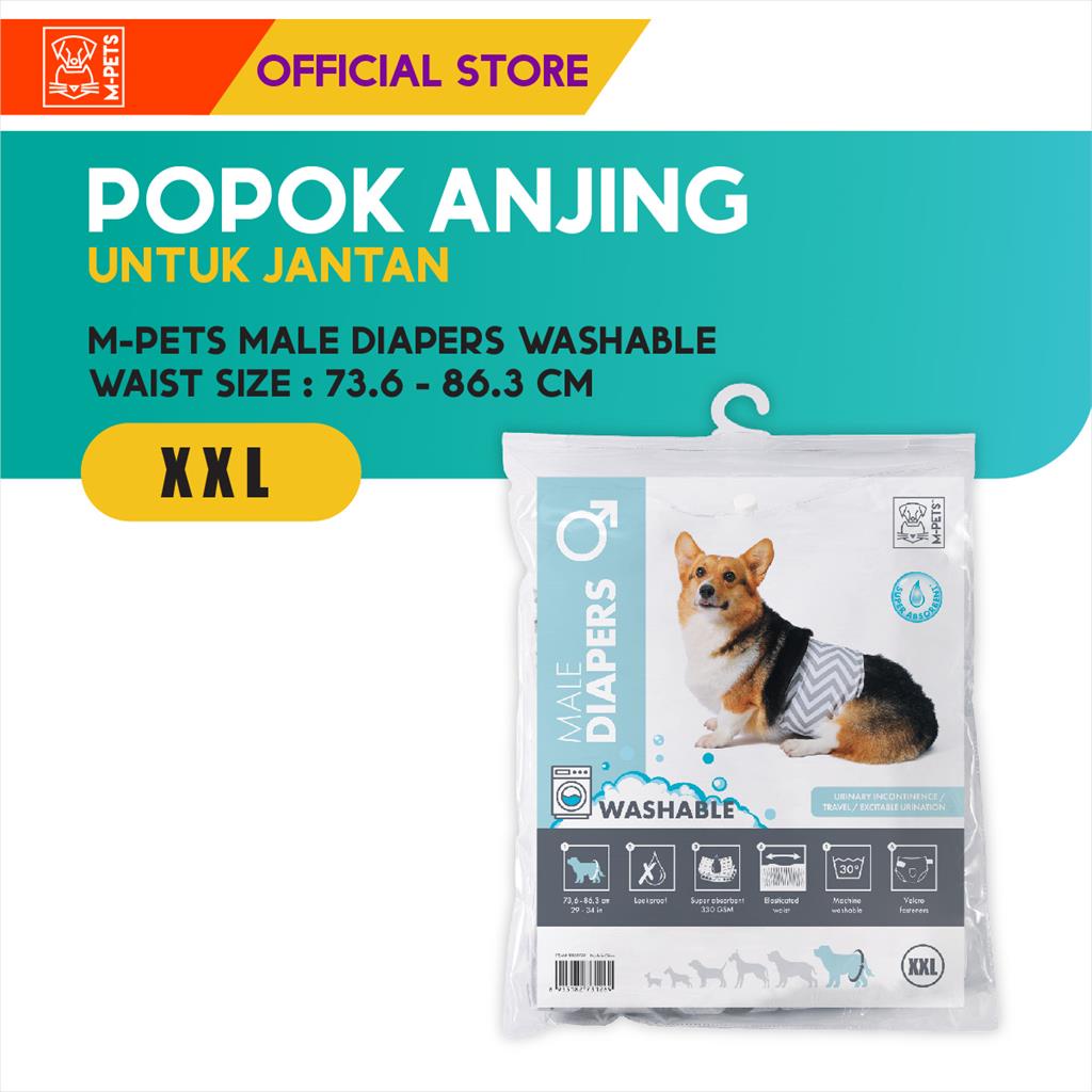 M-Pets Male Dog Washable Diapers Size XXL / Popok Anjing