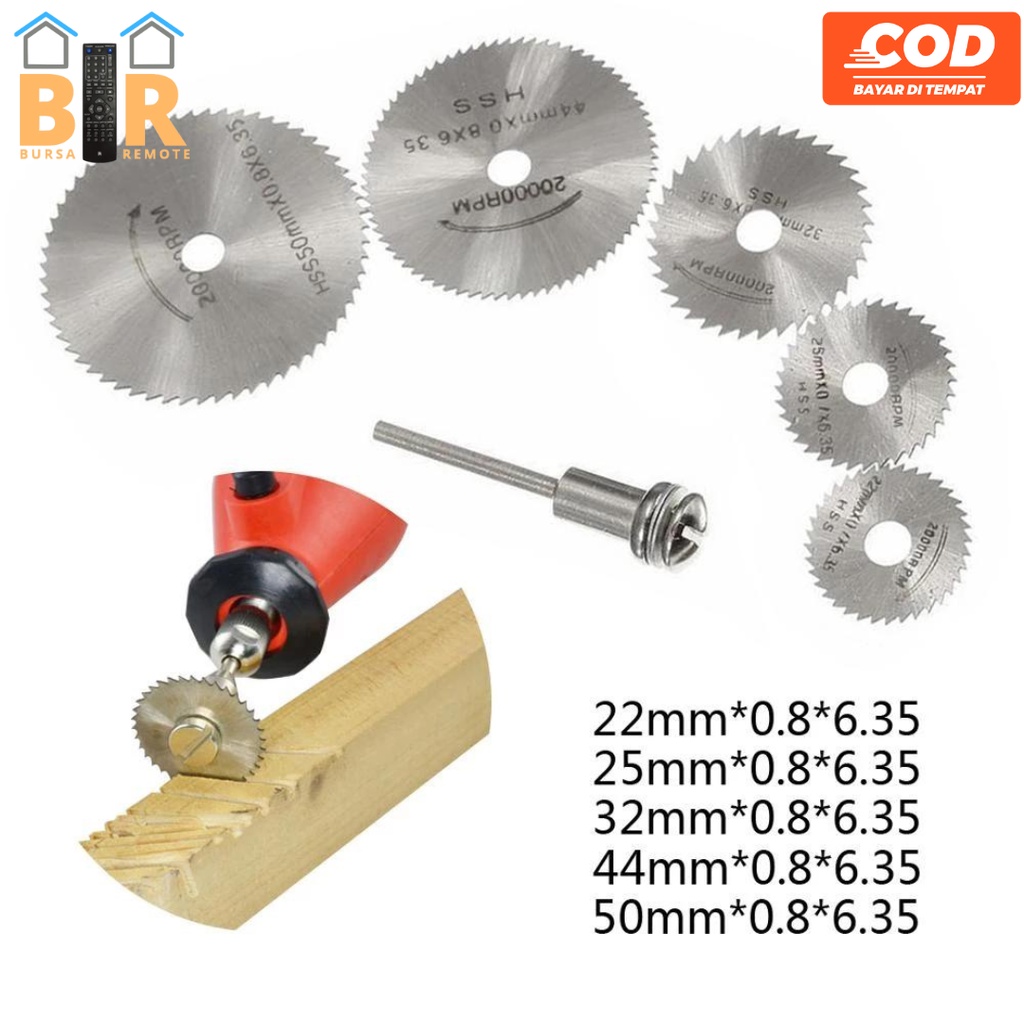 1 Set Mini Bor Chuck 6 Pcs HSS Melihat Pisau Cukur Listrik Grinding Cutting Plastik untuk Kayu Sopper