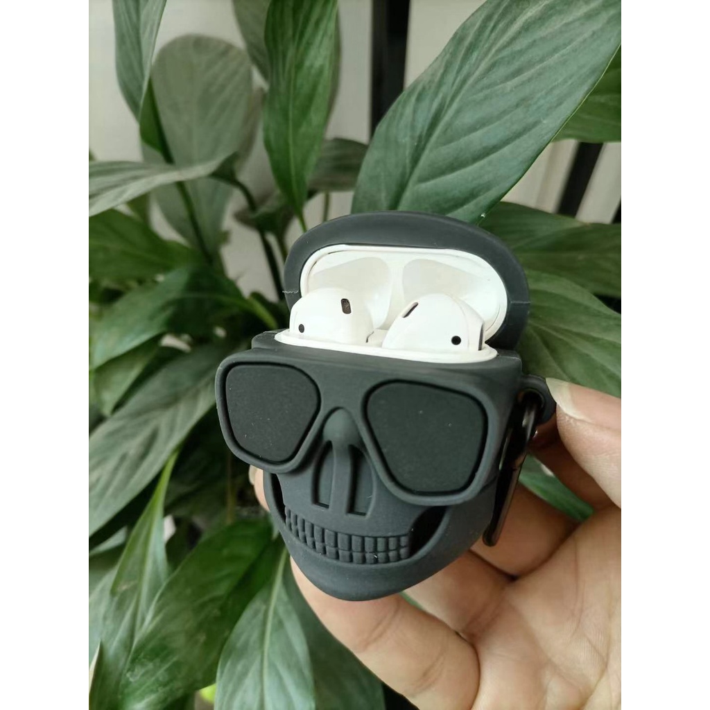 Tengkorak 3D Dengan Kacamata Bluetooth Earphone Silikon Pelindung Untuk Airpods Pro 3airpods3 Inpods 13 I13 Pro TWS Soft Case Cover