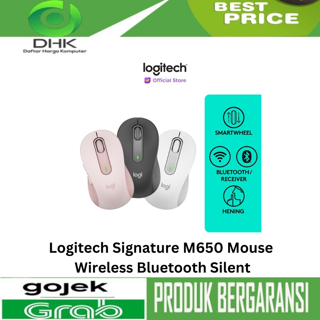 Logitech Signature M650 Mouse Wireless Bluetooth Silent