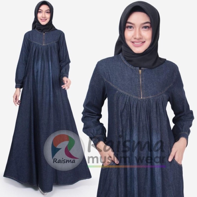 Gamis Jeans Kekinian - Gamis Jeans Jumbo Import 2022