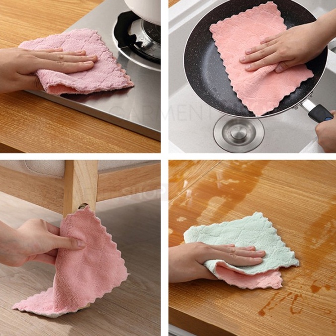 KAIN LAP MICROFIBER SERBET ANTI MINYAK PEMBERSIH PIRING GELAS ALAT DAPUR BEST SELLER