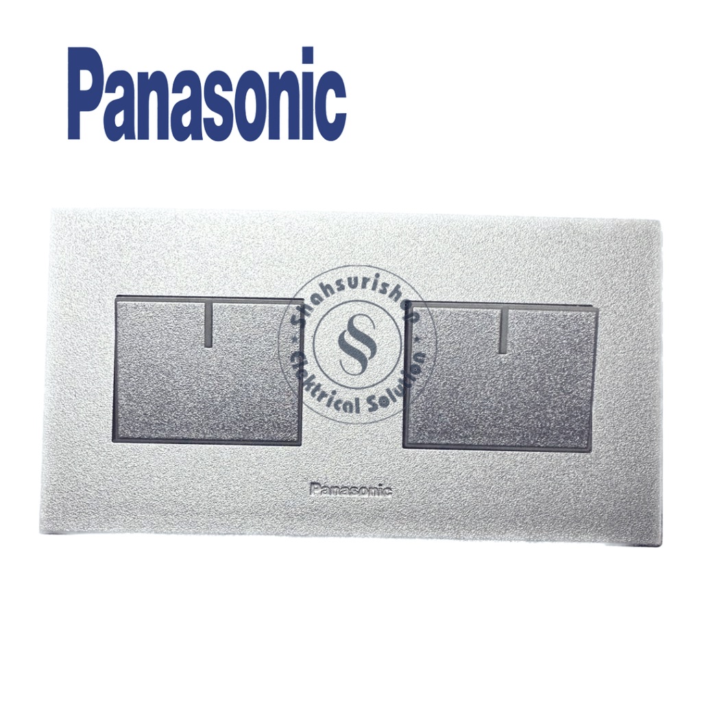 PANASONIC SAKLAR 2 GANG MATA BESAR WESJ78049MWS + WESJ5941MWS SILVER