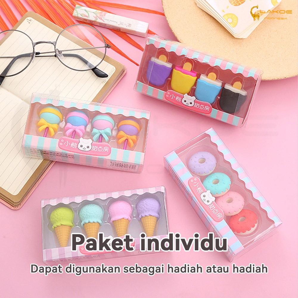 Penghapus pensil model ice cream donat lollipop penghapus lucu