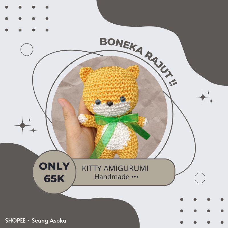 boneka kucing rajut