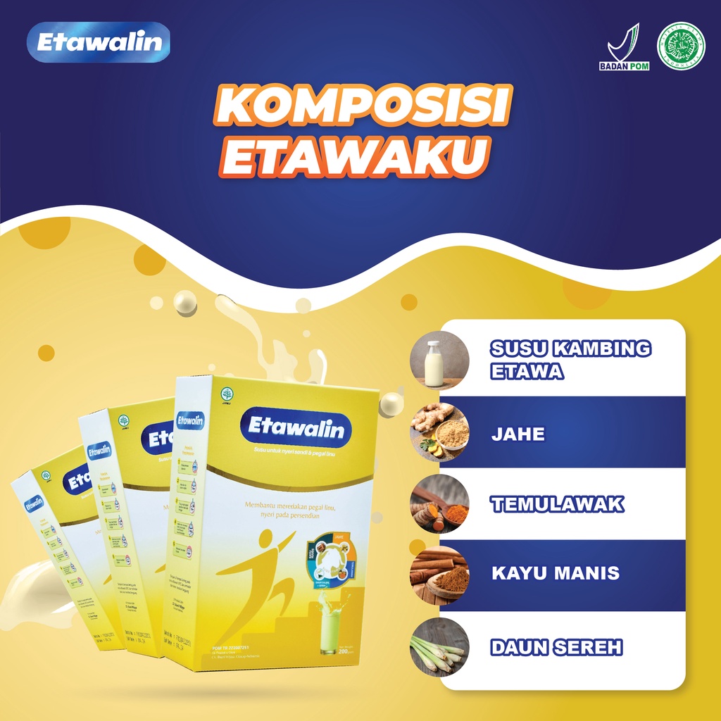 ETAWALIN -  MINUMAN SUSU YANG TERBUAT DARI SUSU KAMBING ETAWA ASLI YANG DIPADUKAN DENGAN 5 HERBAL ALAMI YANG SANGAT BERGUNA UNTUK MENINGKATKAN KESEHATAN DAN KEPADATAN TULANG / PAKET 1 BOX