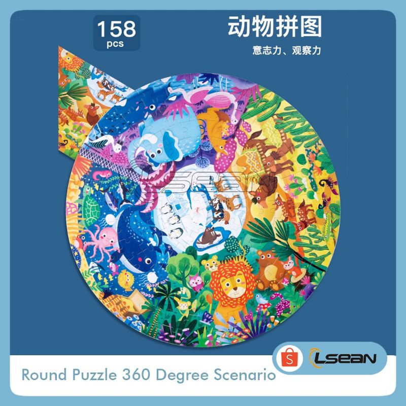 PUZZLE KARTUN BULAT BESAR | PUZZLE ANAK | ROUND PUZZLE | 360 DEGREES SCENARIO