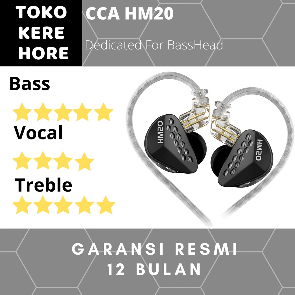 CCA HM20 Flagship 8 Driver BassHead In Earphone with Mic