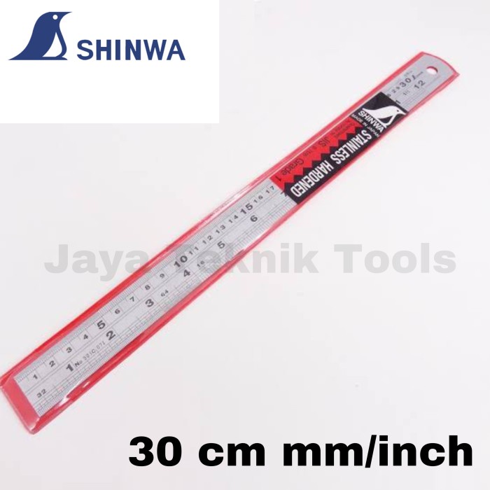 

Matr Penggaris Mistar 30 Cm Inch Shinwa Japan Jepang Stainless Steel Besi