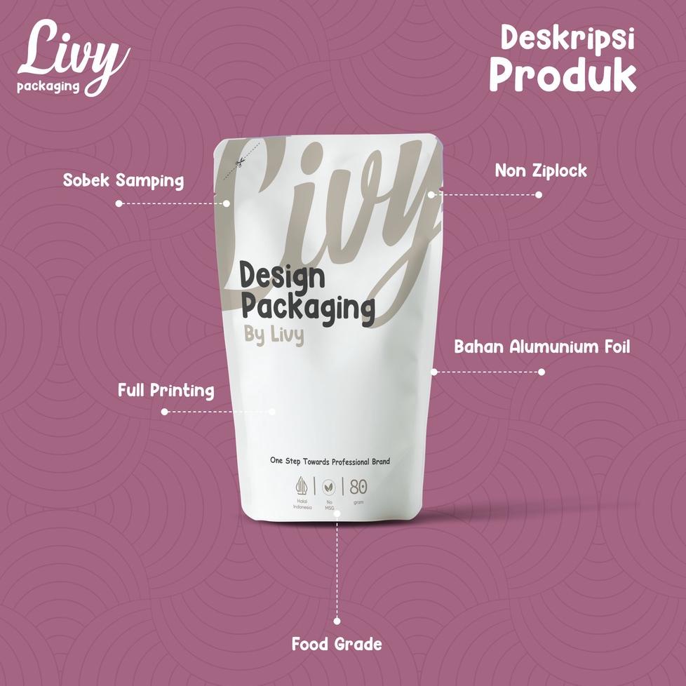 

((M-6Y✪)) Livy Packaging - Ukuran 13x20cm Cetak Kemasan Standing Pouch Kopi Makanan amanah