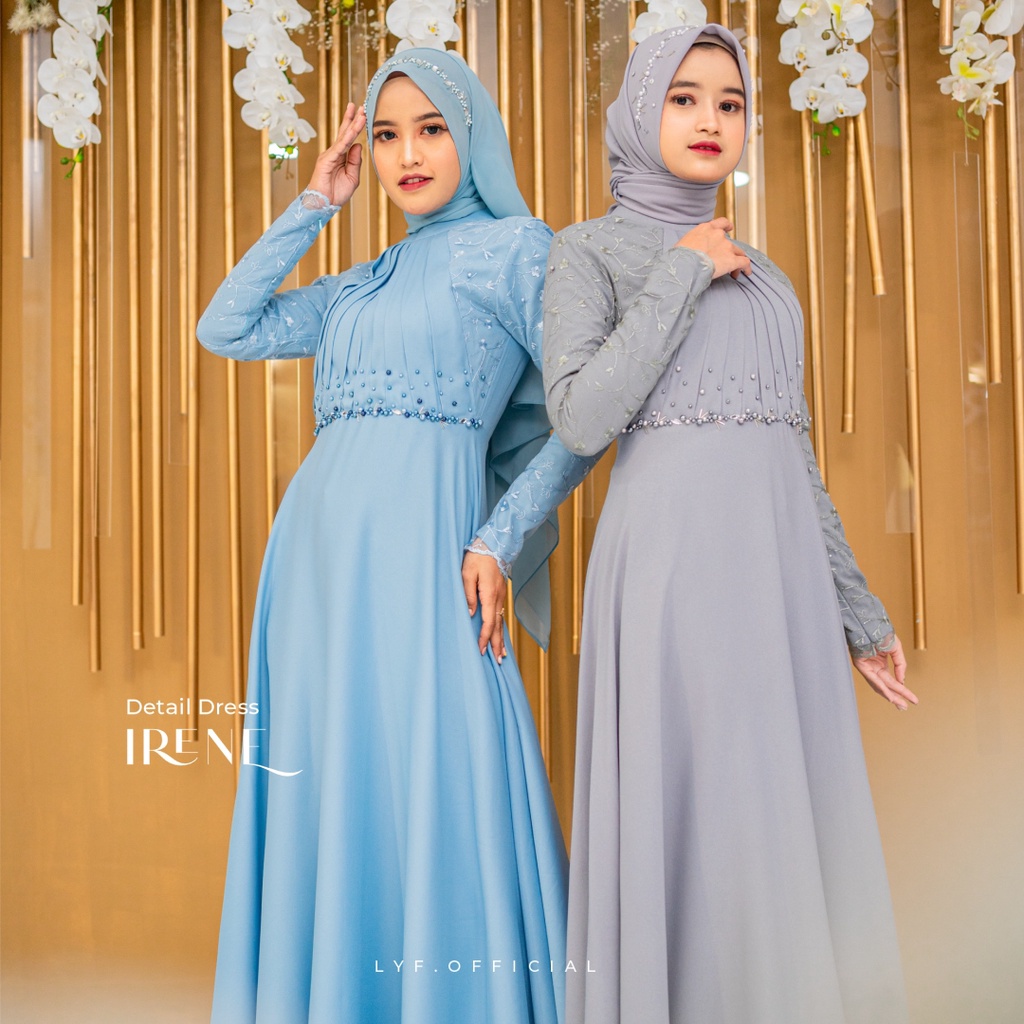 Jual Irene Dress Gaun Baju Kondangan Lamaran Bridesmaid Pesta Tunangan Maternity Wanita Muslimah