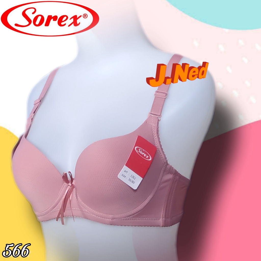 J566 - BRA/BH WANITA SOREX ADA BUSA ADA KAWAT CUP B SIZE 36 - 42 TIGA PENGAIT