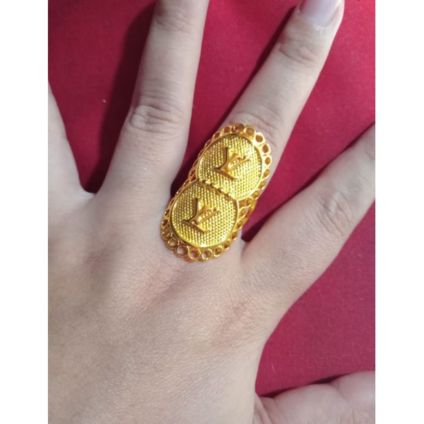 cincin motif bulat VL lapis emas 24k