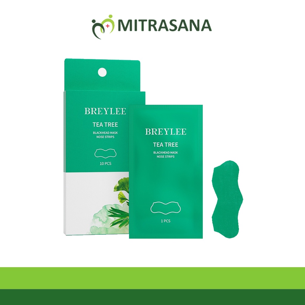 BREYLEE Tea Tree Blackhead Mask Nose Strips - Masker Hidung Pembersih/Pengangkat Komedo (1 Strip)