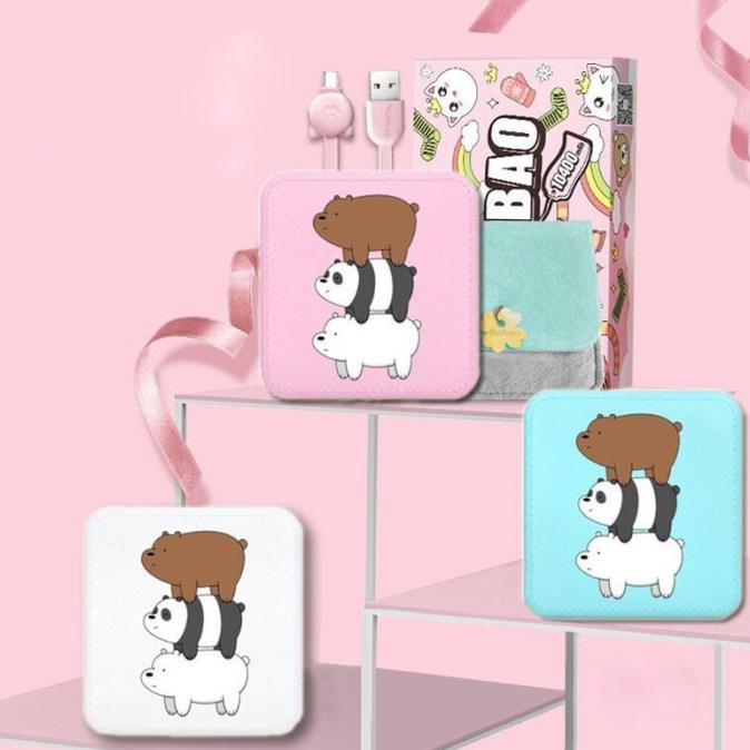Powerbank 20000Mah We Bare Bear Cute Portable Mini Power Bank