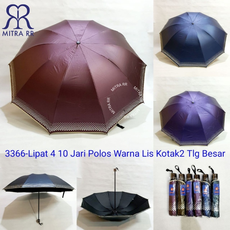 Payung Lipat 4 Sakura 3366 Ruji 10 awet tebal minimalis Anti UV GRADE A | Free Bubble Wrap