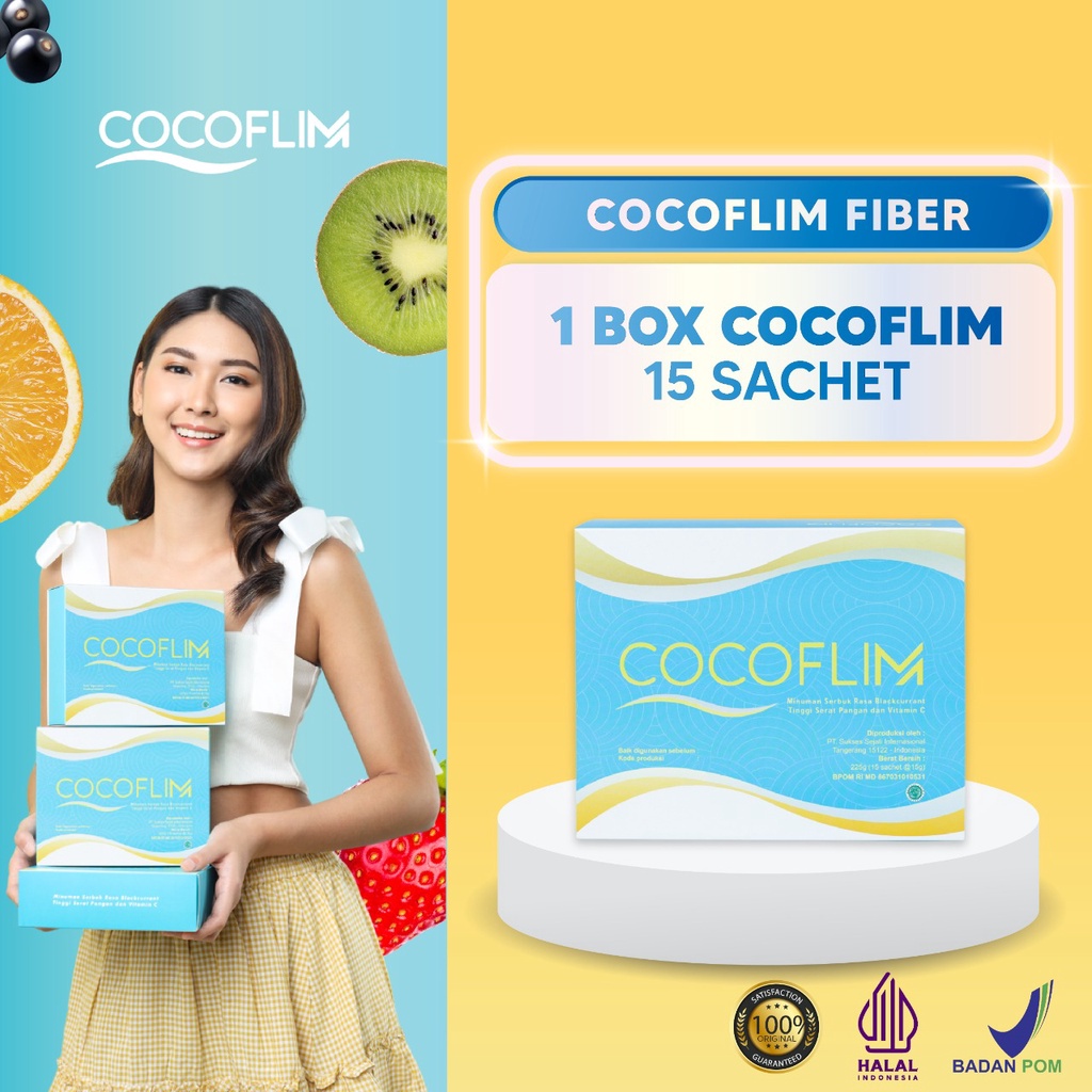 (RM) ready ! COCOFLIM Fiber 1 Box Minuman Kesehatan Detox &amp; Diet isi (15 Sachets) - BPOM