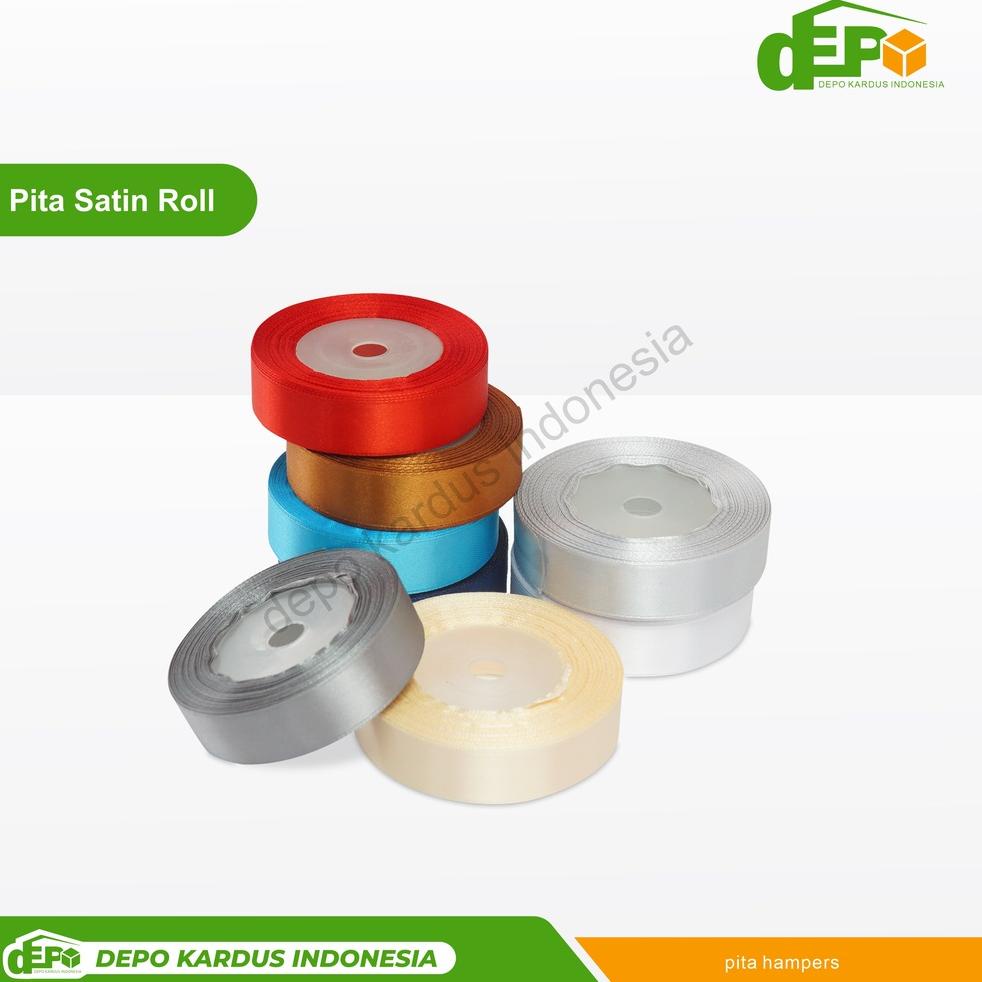 

㊰ Depo Pita Satin ( 0,75" / 2 cm ) Per Roll (22 meter/25 yard) pita/pitakado/pitasatin/hampers こ