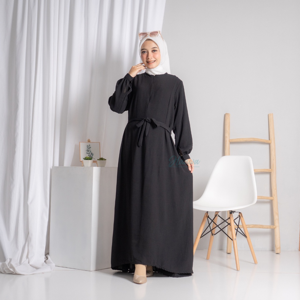 Gamis Obelia Wanita Polos Premium Simple Remaja Dewasa