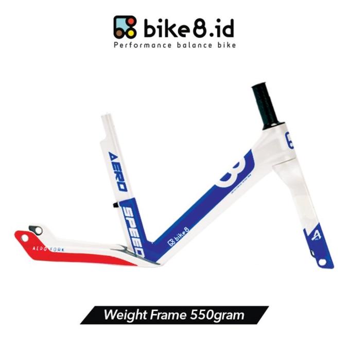 Frame Bike8 Carbon Fiber Balance / Push Bike - Sepeda Anak - White #Original