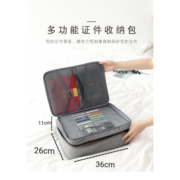 

TERLENGKAP Travel Document Bag 3 Digit Password / Tas Dokumen Anti Air Code 2280