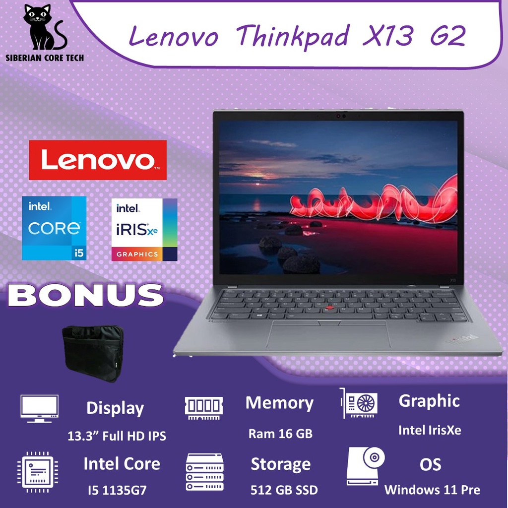 LENOVO THINKPAD X13 G2 I5 1135G7 16GB 512SSD W11PRE 13.3FHD IPS