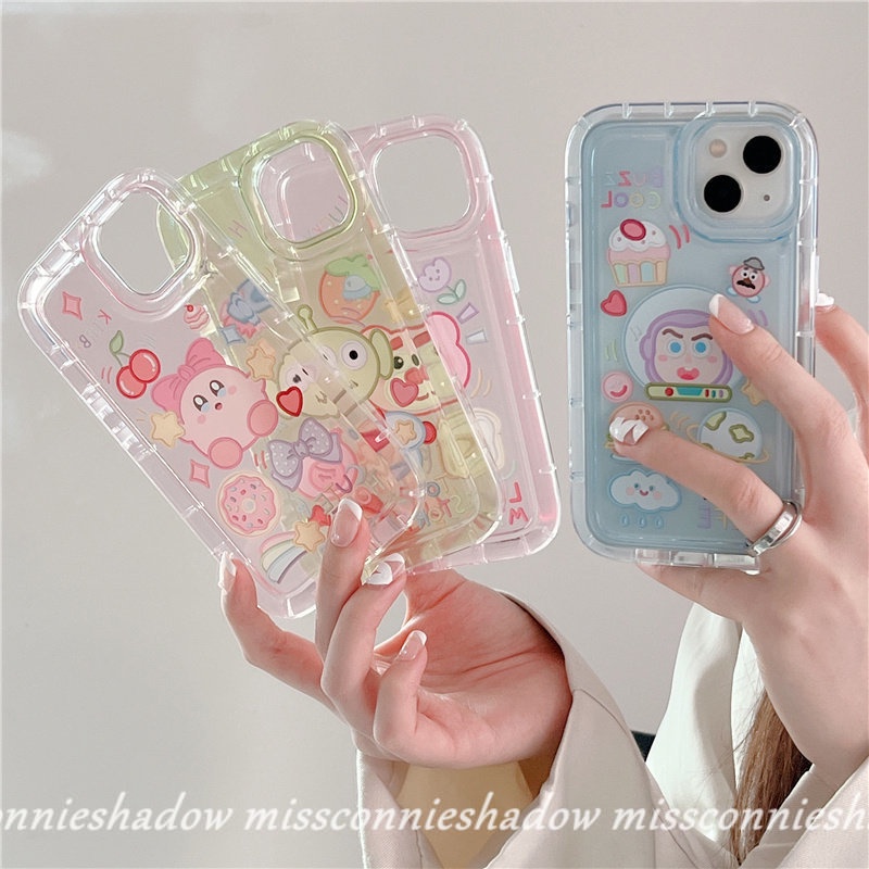 IPHONE Casing Kompatibel Untuk Iphone11 14 13 12 Pro Max7 8 6 6S Plus XR X XS MAX Shockproof Airbag Kartun Stiker Lucu Toy Story Alien Buzz Lightyear Casing Ponsel TPU Lembut Transparan