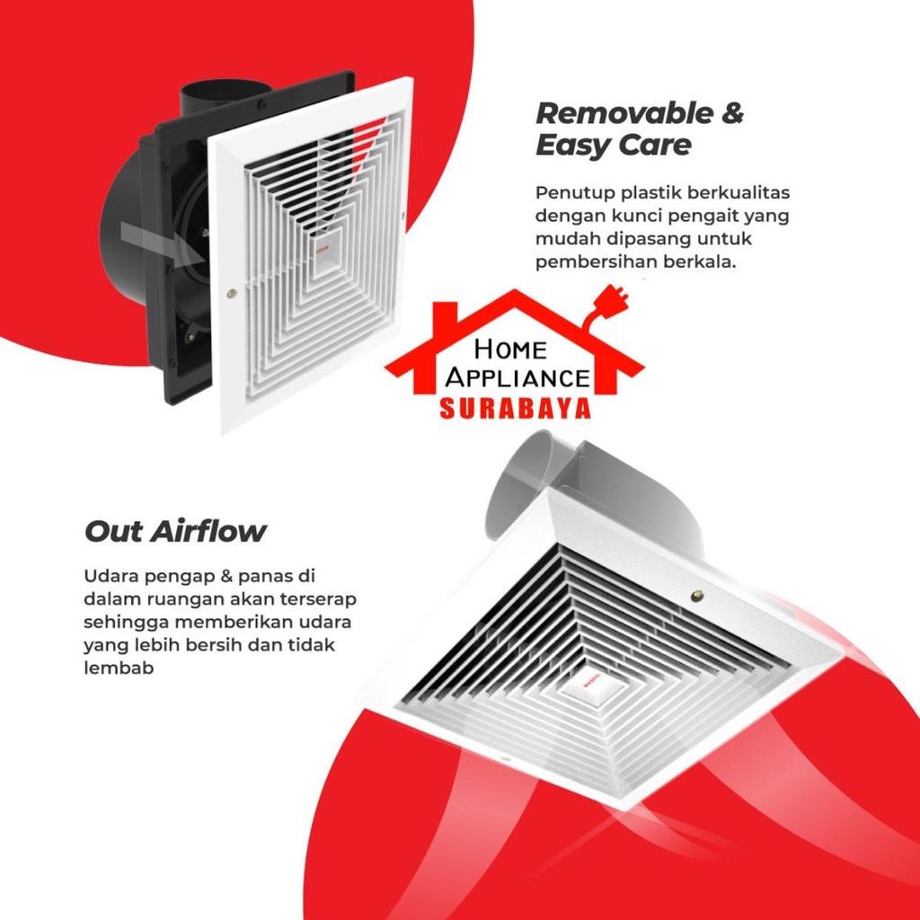 MASPION Kipas Angin Hisap Plafon -  Hexos Exhaust Fan Ceiling / Ventilating Fan 16CM 6 Inch MV-16EX / MV16EX