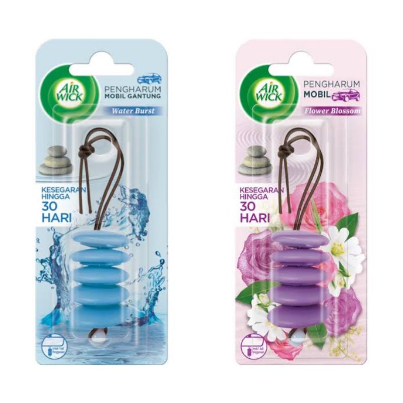 Air Wick Pengharum Mobil Gantung Flower Blossom / Water Burst / Airwick Pengharum / Parfum Mobil