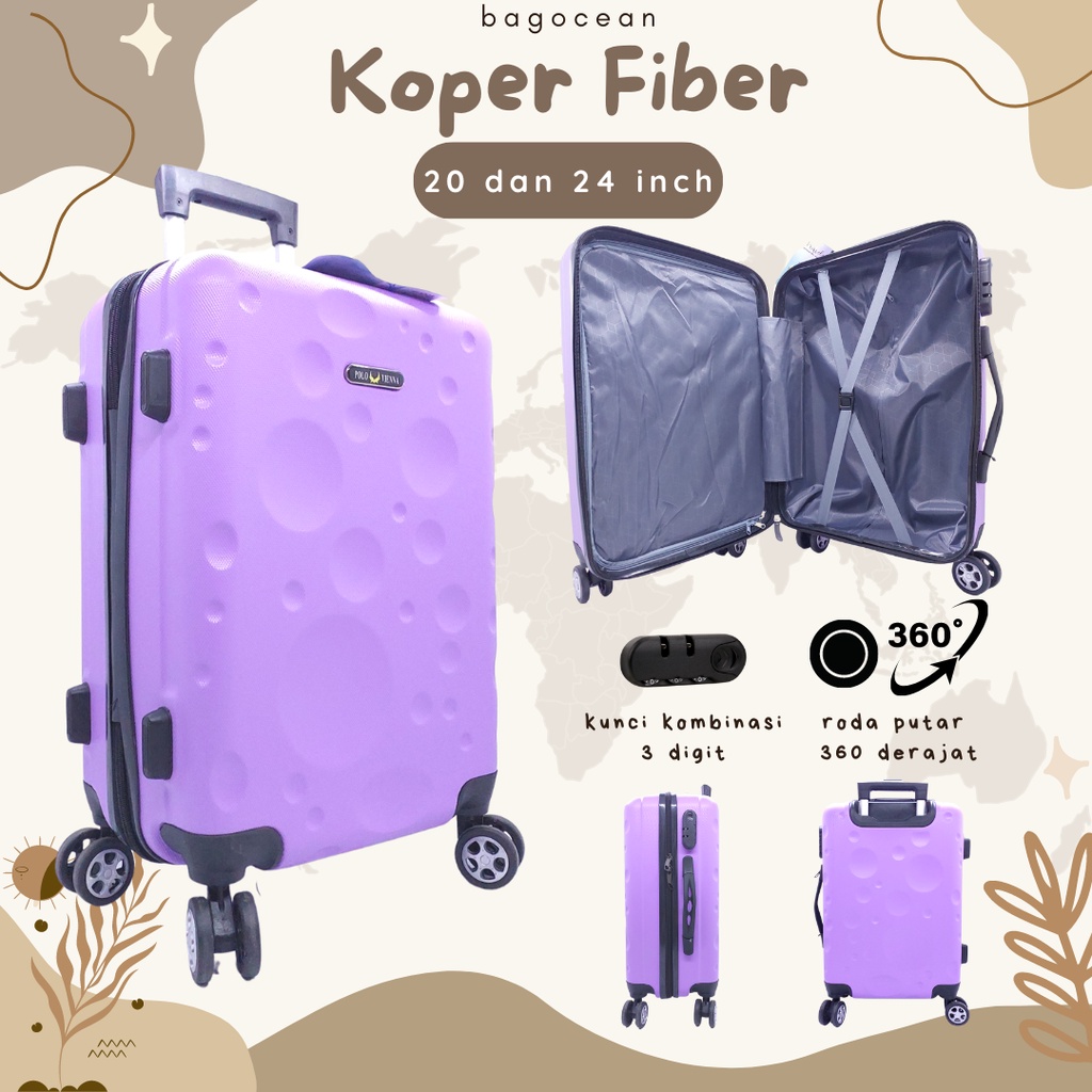 Koper Fiber Polo Vienna 20 INCHI 24 INCHI MURAH BARU ORIGINAL / Koper Fiber ABS POLO VIENNA COLORFULL MURAH BARU / Koper Fiber Hardcase Polo Vienna MURAH / Koper Fiber Polo Vienna Motif Sponge Bulat BARU / Koper Luggages FIber Polo Kabin Bagasi Size MURAH