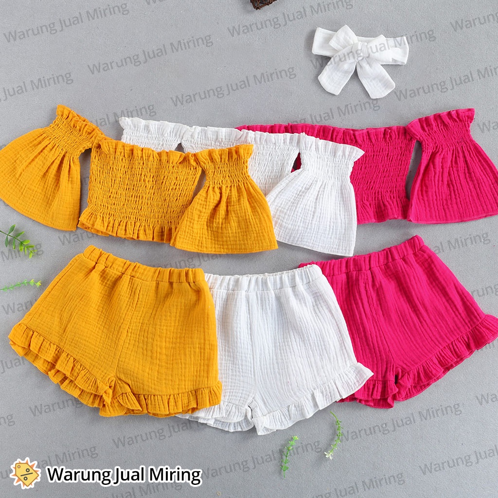 Setelan Anak Sabrina ELISA 1-5 Tahun Baju Celana Model Ruffle Crepe Balita Perempuan Lucu Kekinian Pink Ungu Kuning Mustard Merah Marun Hitam Umur Usia Bulan 0 2 3 4 6 7 8 9 10 11 12 18 24 Baby Bayi Batita Stelan Set Dress Dres Muirah Grosir Lucu Imut