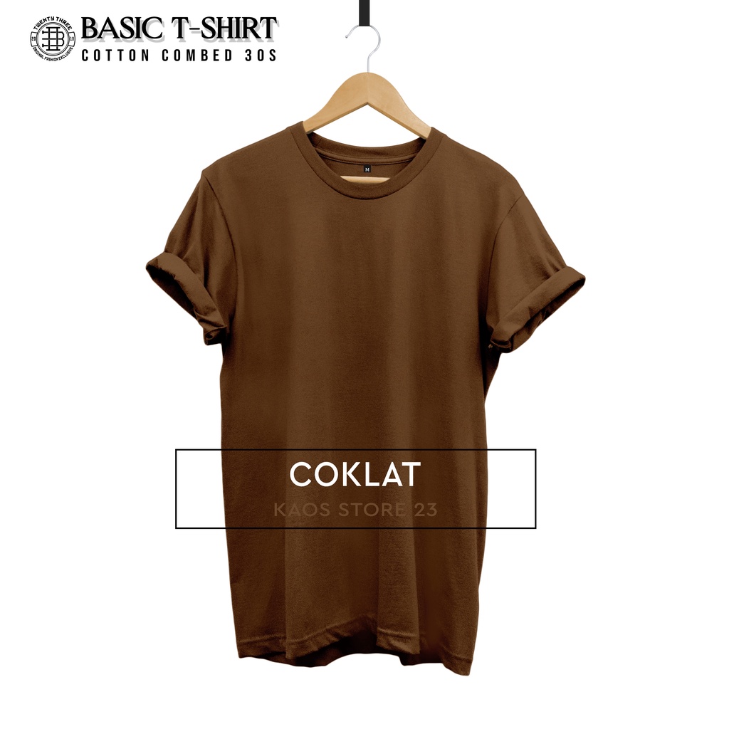 KAOS POLOS LENGAN PENDEK WARNA COKLAT COTTON COMBED 30s