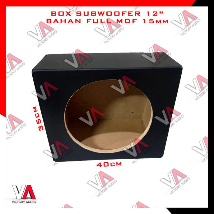 PROMO Box Full MDF Subwoofer 12 Inch Boks Sub Audio Mobil Tebal 15mm Hitam TERLARIS