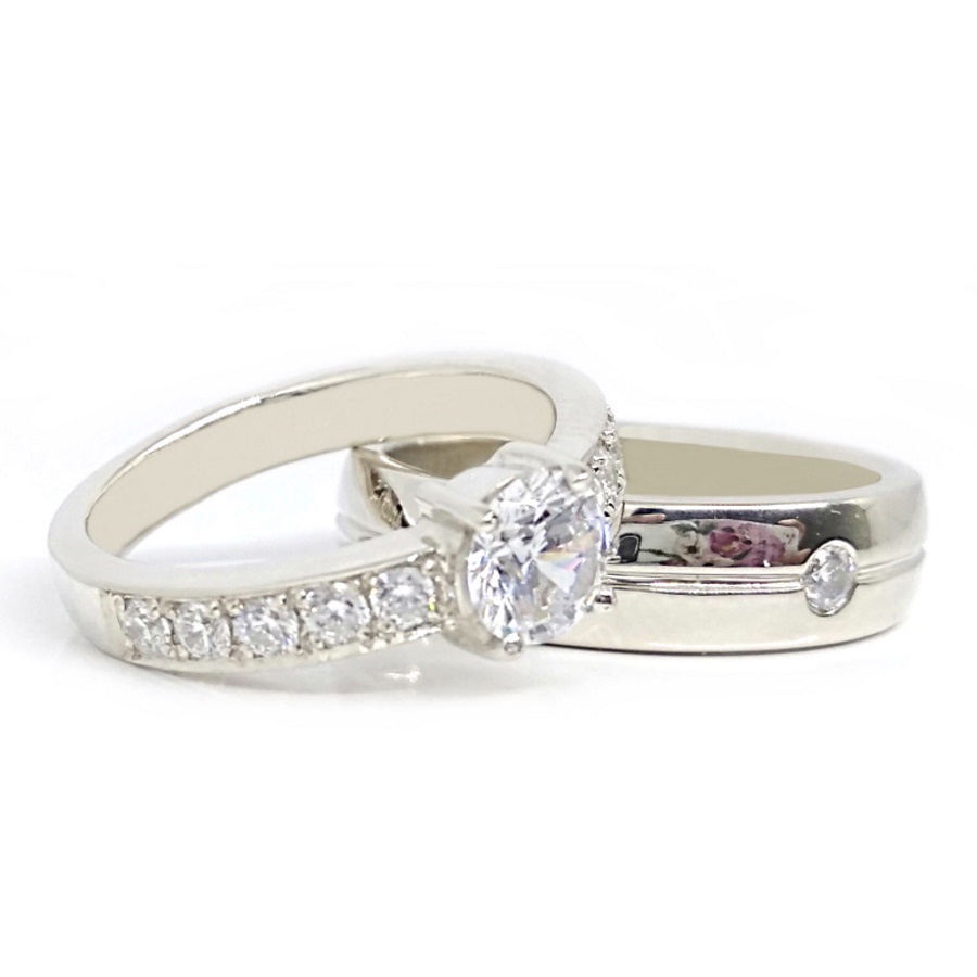 Cincin Nikah Couple Perak Asli Ukir Nama A101