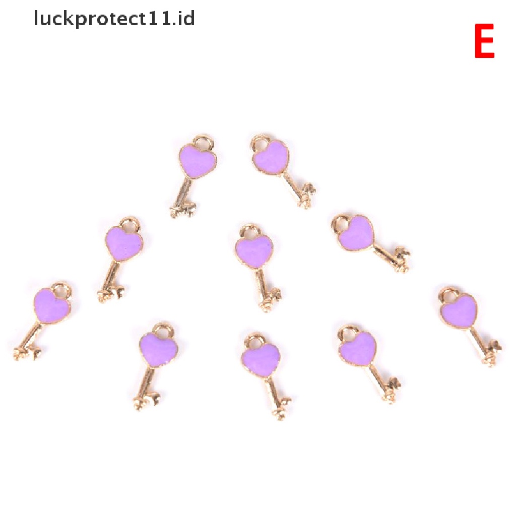 /Fashion Hot// Fashion// 10Pcs/Set Enamel Alloy Love Lock Kunci Ch Liontin Perhiasan DIY Membuat Kerajinan.