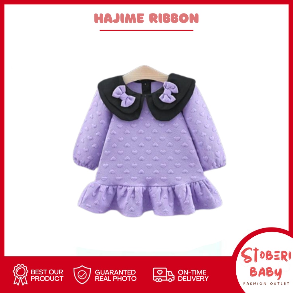 stoberibaby - DRESS HAJIME RIBBON EBV Baju Dress Anak Perempuan Import Dress anak/Bayi Perempuan Gaun bayi Rok Anak Pakaian anak