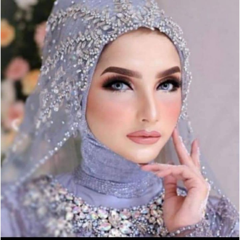 Slayer mutiara kipas Slayer pengantin muslim Slayer wedding Slayer pesta Slayer akad Slayer India slayer murah mewah Veil mutiara Veil wedding