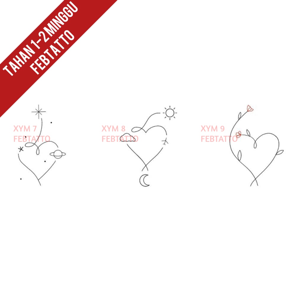 Tato Temporer tato love bunga Stiker Tato planet- XYM 7-9