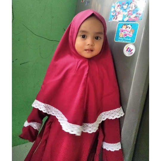 GAMIS ANAK SYARI Ayana 1-8 Tahun Jilbab Hijab Kerudung Setelan Set Perempuan Cewek Balita Kecil Remaja Tanggung Dress Tunik Abaya Baju Pakaian Muslim Muslimah Katun Polos Murah Warna Pink Biru Dongker Coklat Mocca Terbaru2023 Usia Umur Kelas 2 3 4 5 6 7